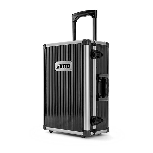VITO - Mallette à Outils Valise et Trolley 137 Outils Servante sur roues Douilles, Cliquets, Clés, Tournevis, Pinces, Marteau VITO - large