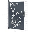 ID MARKET - Portillon 100 x 155 cm en acier gris anthracite avec motifs FLOWER - vignette