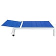 HAPPY GARDEN - Bain de soleil BARBADOS en textilène bleu - aluminium blanc - vignette