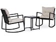 HABITAT ET JARDIN - Salon de jardin avec  2 fauteuils à bascule "Sami" - Noir/beige - vignette