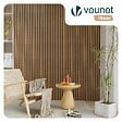VOUNOT - Lot de 2 panneaux acoustiques muraux Tasseaux en bois MDF avec feutre noir 120x60x2.1cm chêne clair - vignette