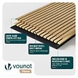 VOUNOT - Lot de 2 panneaux acoustiques muraux Tasseaux en bois MDF avec feutre noir 120x60x2.1cm chêne clair - vignette