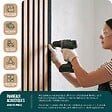 VOUNOT - Lot de 2 panneaux acoustiques muraux Tasseaux en bois MDF avec feutre noir 120x60x2.1cm chêne clair - vignette