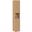 ID MARKET - Meuble colonne salle de bain VICTOR 2 portes 1 niche effet lattes - vignette