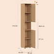 ID MARKET - Meuble colonne salle de bain VICTOR 2 portes 1 niche effet lattes - vignette