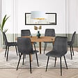 ID MARKET - Lot de 6 chaises MILA en velours gris foncé pour salle à manger - vignette