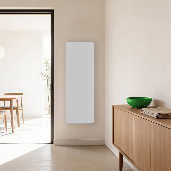 SAUTER - Radiateur électrique double cœur de chauffe Hekla - Vertical - Blanc - 1500W - large