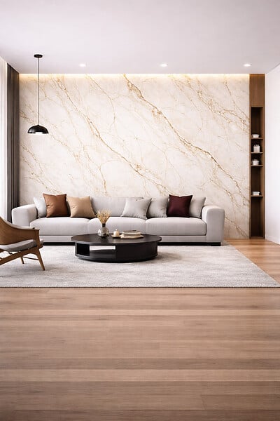 PROTOCOLE HOME - Panneau mural salle de bain effet marbre 122 x 260 cm Polyéthylène PS303 - large