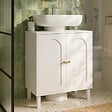 ID MARKET - Meuble sous lavabo salle de bain ARSENE design arche bois blanc - vignette