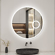 AICA SANITAIRE - Miroir Salle de Bain 70cm Rond, Bluetooth + Tricolore + 3X Loupe + Anti-Buée, AICA - vignette