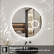 AICA SANITAIRE - Miroir Salle de Bain 70cm Rond, Bluetooth + Tricolore + 3X Loupe + Anti-Buée, AICA - vignette