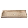 RO'MA NATURE - Vasque à poser rectangulaire Travertin Beige 120x45x10 cm - vignette