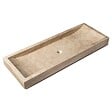 RO'MA NATURE - Vasque à poser rectangulaire Travertin Beige 120x45x10 cm - vignette