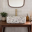 RO'MA NATURE - Vasque à poser rectangulaire Terrazzo 38x27x13 cm - vignette