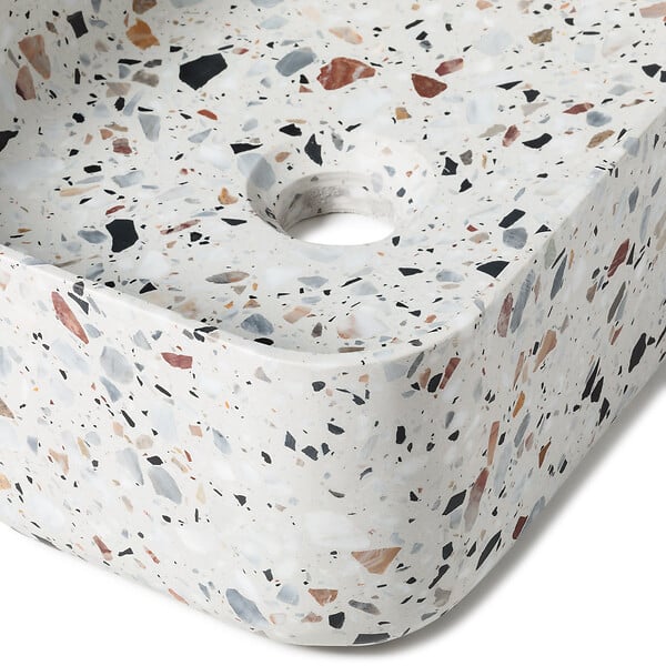 RO'MA NATURE - Vasque à poser rectangulaire Terrazzo 38x27x13 cm - large