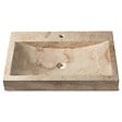 RO'MA NATURE - Vasque à poser rectangulaire  Travertin Beige 70x45x10 cm avec perçage - vignette