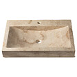 RO'MA NATURE - Vasque à poser rectangulaire Travertin Beige 70x45x10 cm avec perçage (à l'unité) - vignette