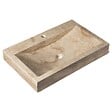 RO'MA NATURE - Vasque à poser rectangulaire Travertin Beige 70x45x10 cm avec perçage (à l'unité) - vignette