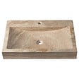 RO'MA NATURE - Vasque à poser rectangulaire Travertin Beige 70x45x10 cm avec perçage (à l'unité) - vignette