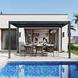 AICA SANITAIRE - Pergola bioclimatique autoportée RIVA 4 x 3m en aluminium - Lames orientables - Gris anthracite - 4 pieds robustes - vignette