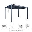 AICA SANITAIRE - Pergola bioclimatique autoportée RIVA 3 x 3m en aluminium - Lames orientables - Gris anthracite - 4 pieds robustes - vignette