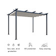 AICA SANITAIRE - Pergola autoportée VELA en aluminium 8.27 m², toile rétractable, 4 x 3m, tonnelle gris pour les jardin et les cours - vignette