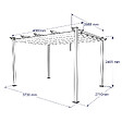AICA SANITAIRE - Pergola autoportée VELA en aluminium 8.27 m², toile rétractable, 4 x 3m, tonnelle gris pour les jardin et les cours - vignette