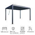 AICA SANITAIRE - Pergola bioclimatique autoportée - Structure et Lames orientables en aluminium - 3 x 3m - Gris anthracite - vignette