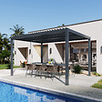 AICA SANITAIRE - Pergola bioclimatique autoportée - Structure et Lames orientables en aluminium - 3 x 3m - Gris anthracite - vignette