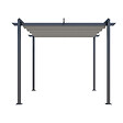 AICA SANITAIRE - Pergola autoportée VELA en aluminium 5.81 m², toile rétractable, 3 x 3m, tonnelle gris pour les jardin et les cours - vignette
