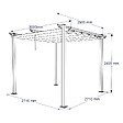 AICA SANITAIRE - Pergola autoportée VELA en aluminium 5.81 m², toile rétractable, 3 x 3m, tonnelle gris pour les jardin et les cours - vignette