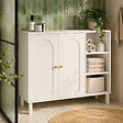 ID MARKET - Meuble de salle de bain, meuble de rangement salon, entrée ARSENE 3 étagères avec placard bois blanc - vignette