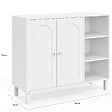 ID MARKET - Meuble de salle de bain, meuble de rangement salon, entrée ARSENE 3 étagères avec placard bois blanc - vignette