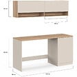 ID MARKET - Meuble de buanderie machine à laver et sèche-linge TOMI avec plan de travail L. 180 cm et placards beige et bois - vignette