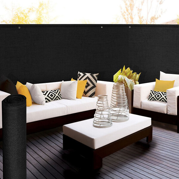ID MARKET - Brise vue renforcé 1,5 x 10 M noir 220 gr/m² luxe PRO - large
