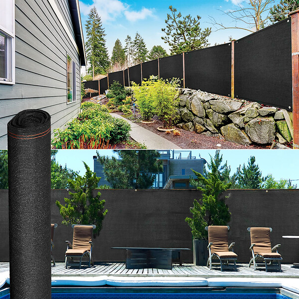 ID MARKET - Brise vue renforcé 1,5 x 10 M noir 220 gr/m² luxe PRO - large