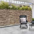 ID MARKET - Brise vue occultant 1,5 x 10 M motif pierre marron 160 gr/m² - vignette