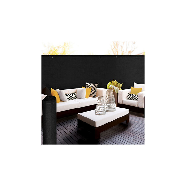 ID MARKET - Brise vue renforcé 1,8 x 10 M noir 220 gr/m² luxe PRO - large