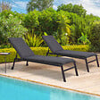 ID MARKET - Lot de 2 coussins transat 190 cm gris anthracite - vignette
