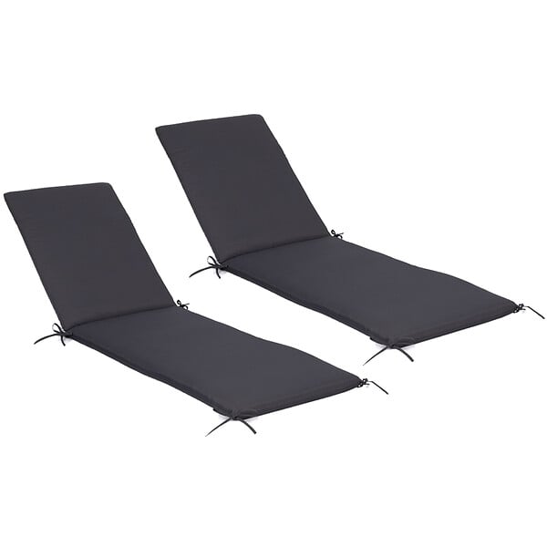 ID MARKET - Lot de 2 coussins transat 190 cm gris anthracite - large