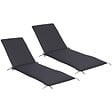 ID MARKET - Lot de 2 coussins transat 190 cm gris anthracite - vignette