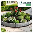 VOUNOT - Bordure de jardin plastique PP imitation pierre 15m gris clair - vignette