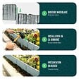 VOUNOT - Bordure de jardin plastique PP imitation pierre 5m gris clair - vignette