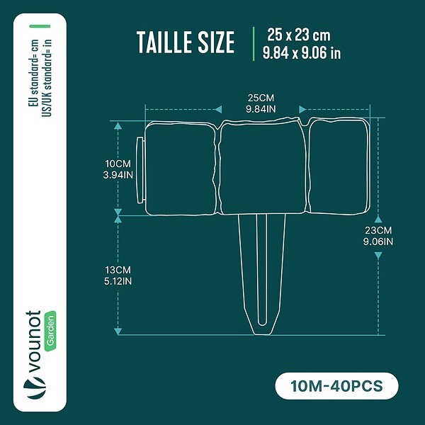 VOUNOT - Bordure de jardin plastique PP imitation pierre 10m gris clair - large