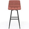 ID MARKET - Lot de 4 tabourets de bar MADY en velours mix color gris foncé, terracotta x2, beige - vignette