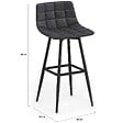 ID MARKET - Lot de 4 tabourets de bar MADY en velours mix color gris foncé, terracotta x2, beige - vignette