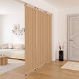 ID MARKET - Cloison de séparation claustra 250 x 80 cm en tasseaux de bois coloris chêne - vignette