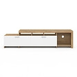 ID MARKET - Meuble TV  180 cm MALO  bois et placards blancs - vignette
