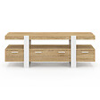 ID MARKET - Meuble TV 140 cm PHOENIX avec tiroirs bois et blanc - vignette