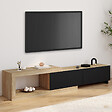 ID MARKET - Meuble TV extensible 140-200 cm RAPHAEL 2 portes bois et noir - vignette